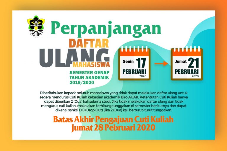 Pengumuman Perpanjangan Daftar Ulang Semester Genap Tahun Akademik