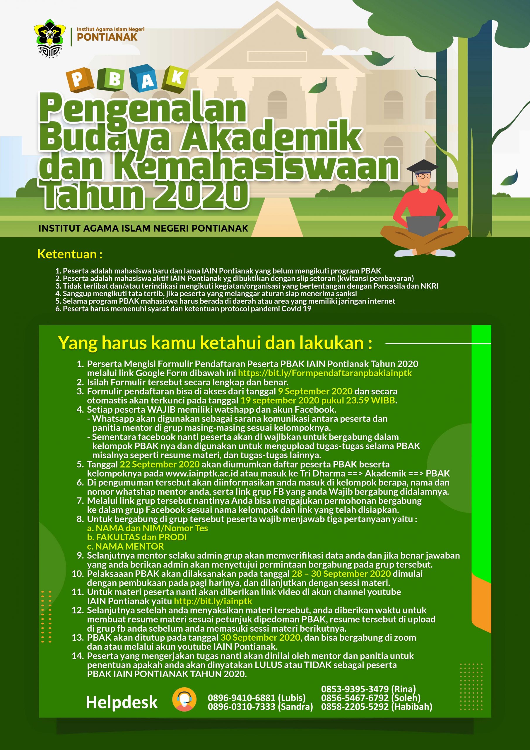 Pengenalan Budaya Akademik Dan Kemahasiswaan (PBAK) Tahun 2020 Institut ...